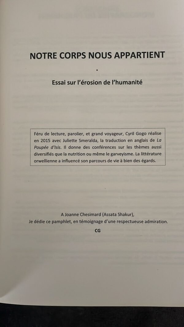 Essai sur l’érosion de l’humanité, Notre Corps Nous Appartient. Par Cyril Gogo – Image 5