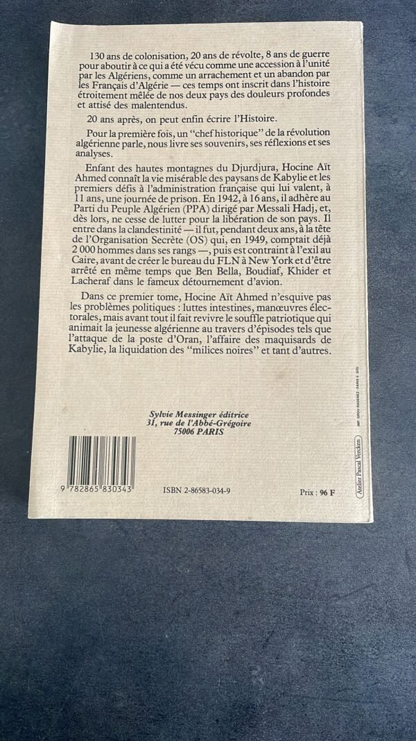Hocine Ait-Ahmed  : Mémoires d’un combattant : l’esprit d’indépendance (1942-1952) Sylvie Messinger, Paris 1983. – Image 3