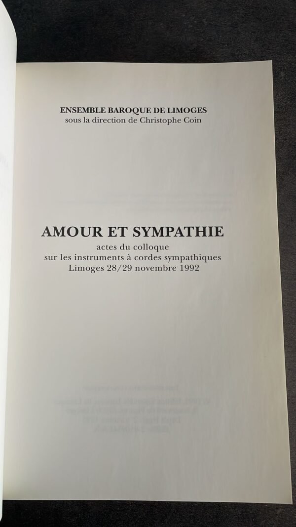 Amour et sympathie : actes du Colloque sur les instruments à cordes sympathiques, Limoges, 28-29 nov. 1992 – Image 4