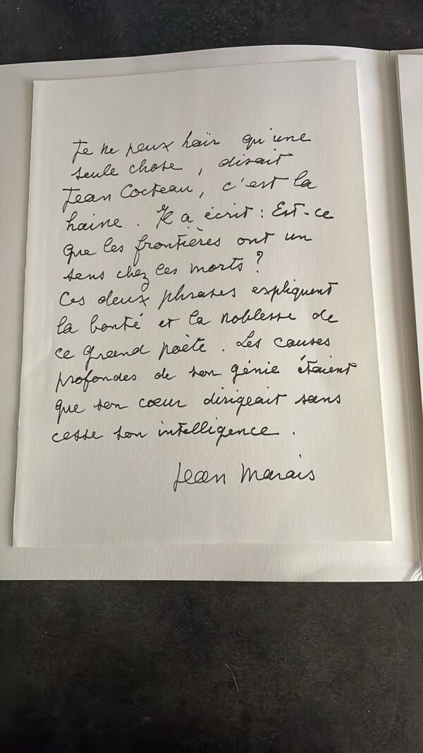 Portfolio comprenant cinq reproductions d’illustrations réalisées par Jean Cocteau.  Pour le Secours populaire, réédition de 1989. – Image 3