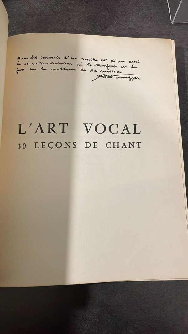 Charles Panzera.  ‎L'Art Vocal : 30 leçons de chant.‎ Librairie Théâtrale. 1959. – Image 4