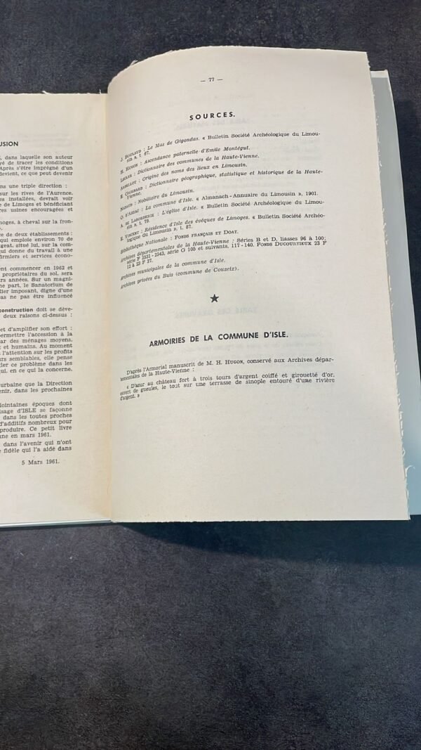 Livre RARE ORIGINAL /  ISLE à travers huit siècles d'histoire limousine par Serge du Cray 1961 – Image 9