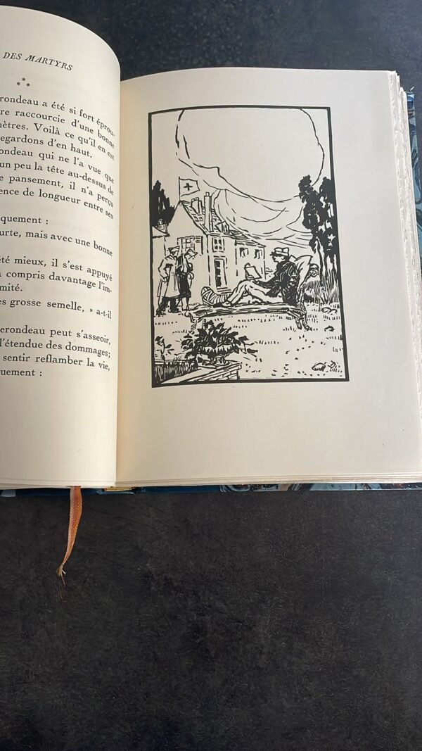 Reliure Vie des Martyrs 1914-1916 sur , Georges Duhamel, 19 illustrations de P.L. Guilbert gravées par Paul Baudier, Grands Ecrivains Hachette 1929 – Image 4