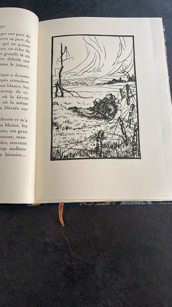 Reliure Vie des Martyrs 1914-1916 sur , Georges Duhamel, 19 illustrations de P.L. Guilbert gravées par Paul Baudier, Grands Ecrivains Hachette 1929 – Image 5