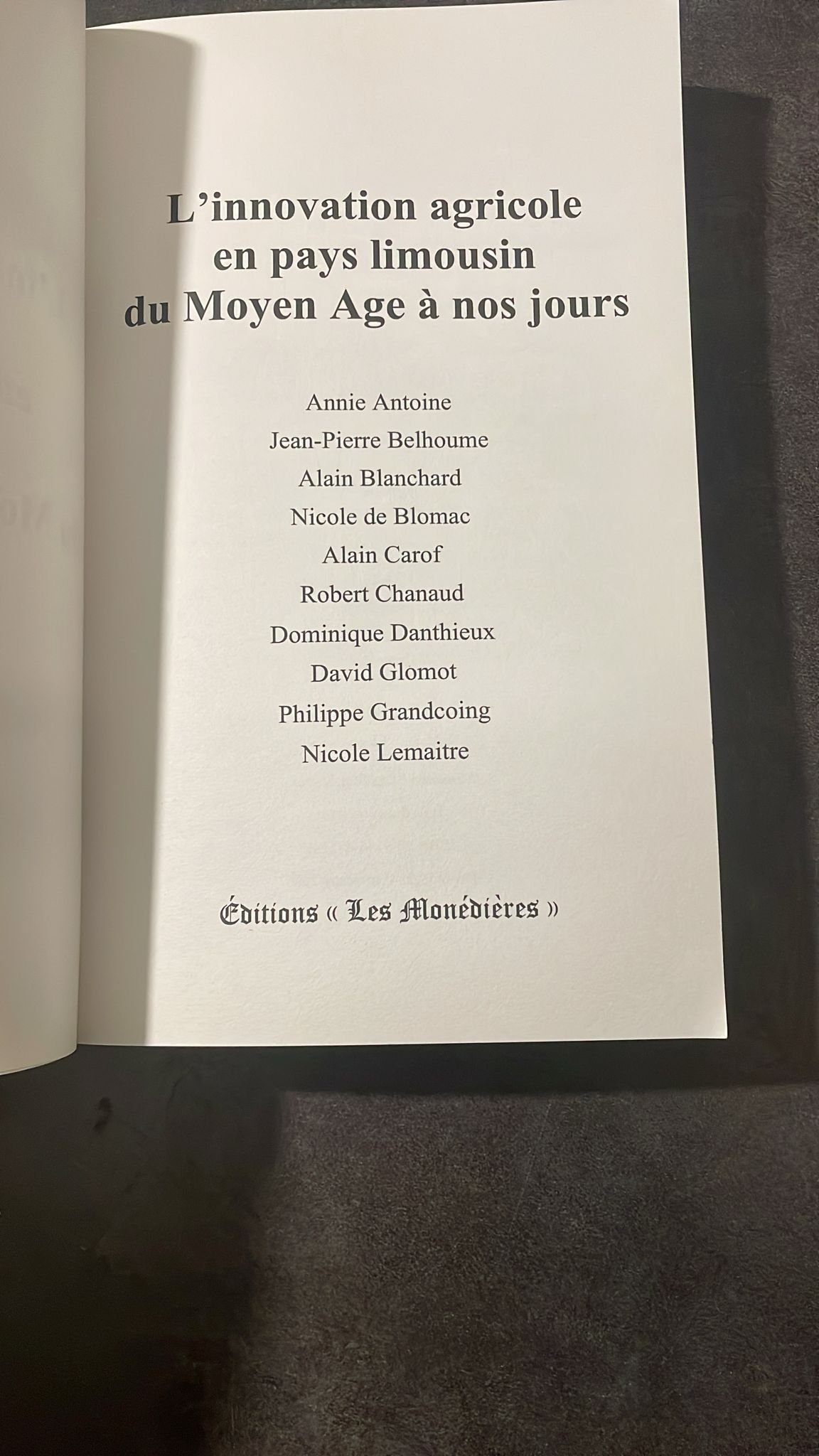 Innovation Agricole en Pays Limousin du Moyen Age à Nos Jours. .Agréable Exemplaire Fort Rare. – Image 2