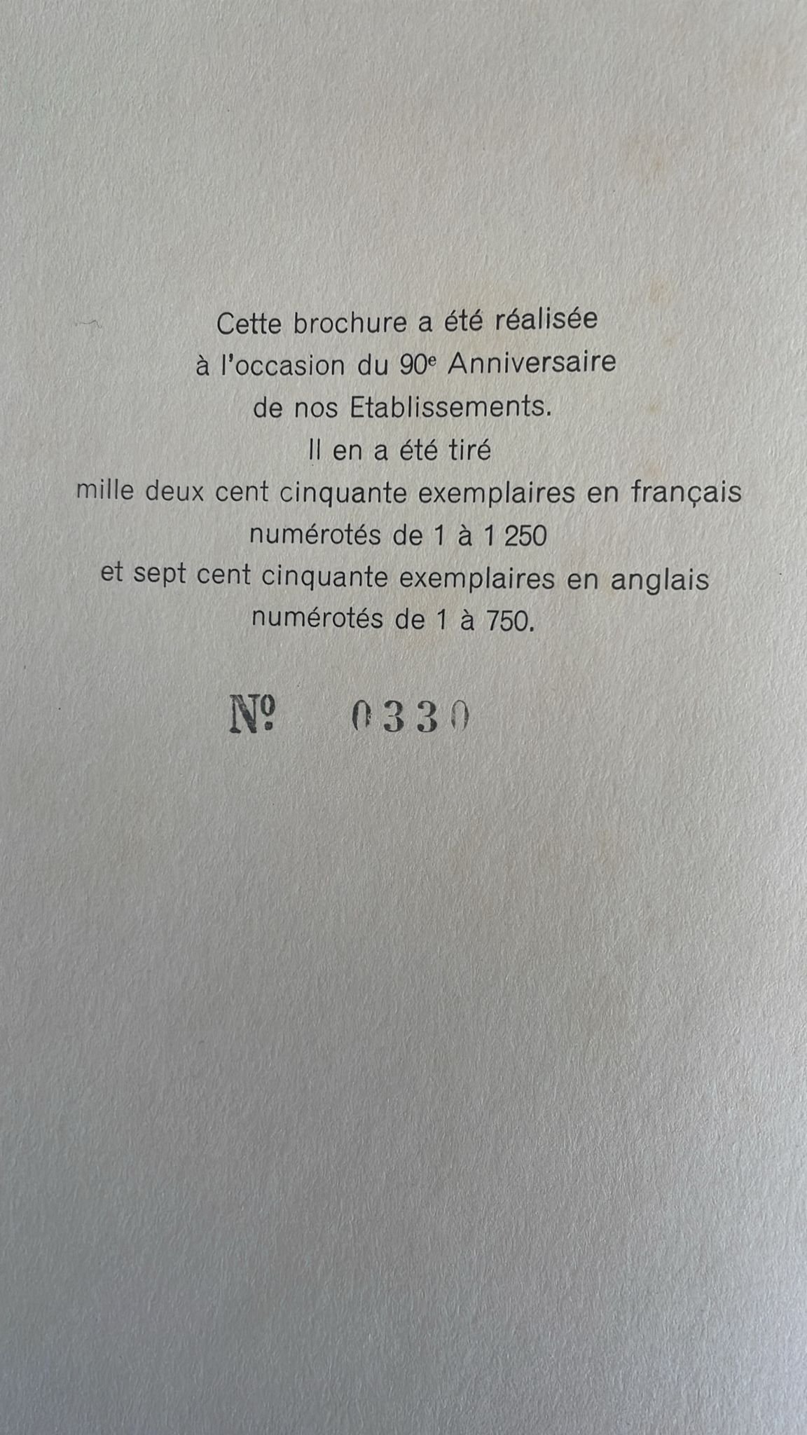 Cette brochure N°330/ 1250 a été réalisée à l’occasion du 90e anniversaire des établissements MARTEL - CATALA & Cie. Sélestat 67600 France ( 1868 - 1958 ) – Image 3
