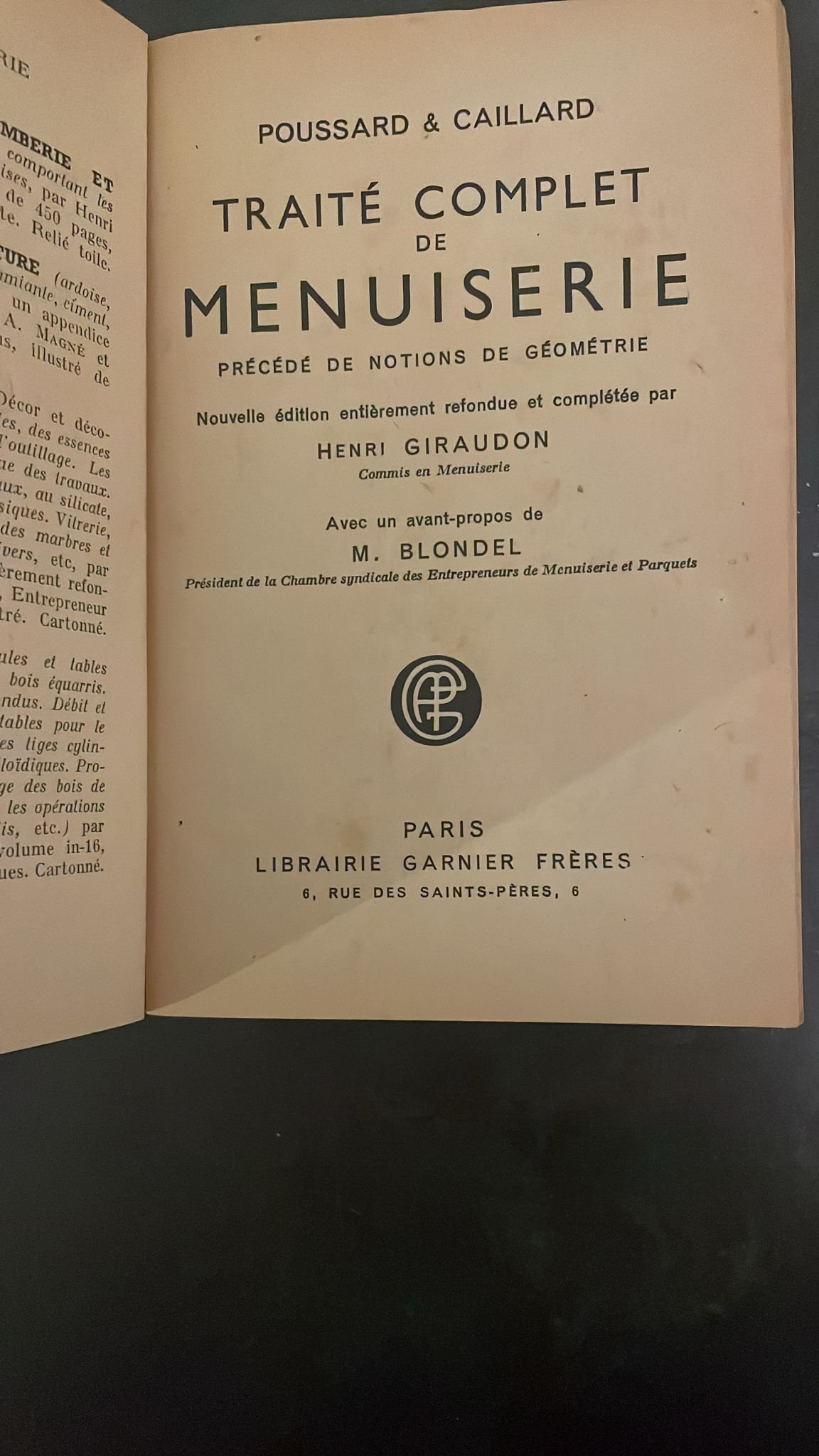 Traité Complet de Menuiserie Précédé de Notions de Géométrie. par Poussard & Caillard. – Image 6